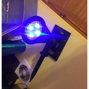 2 Pack Solar Spotlights, Color Changing 7 LED Waterproof Solar Garden Lights